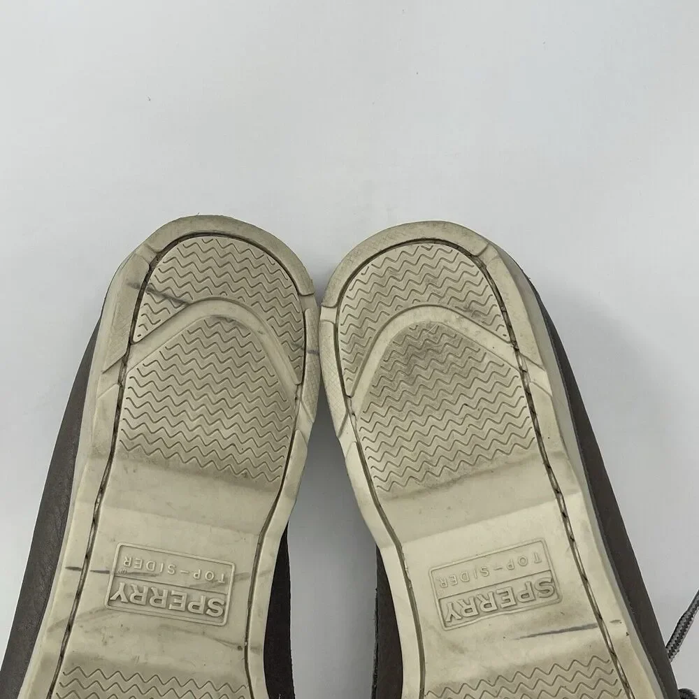 Sperry Top Sider Leeward Boat Shoes Mens 12 M Gray Leather 2 Eye Moccasins